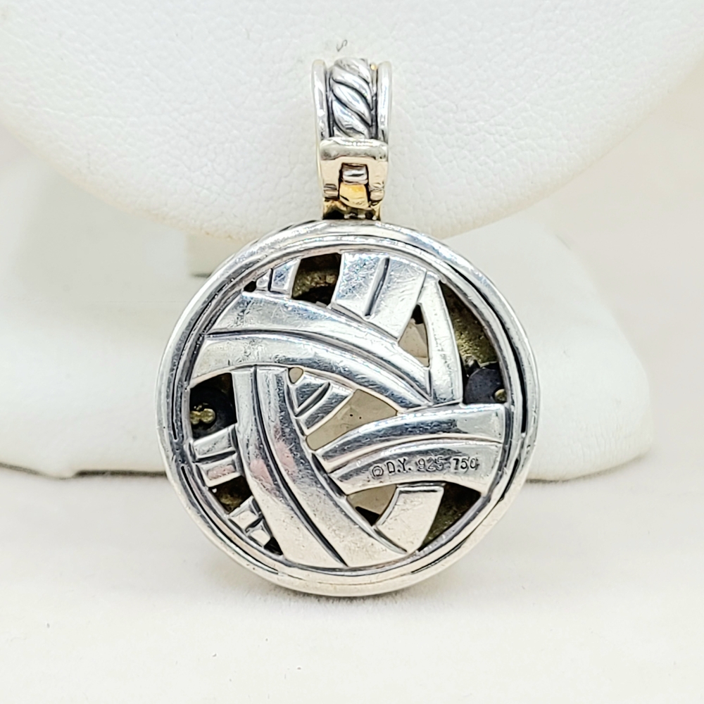 David Yurman Cerise Pendant Enhancer With Smoky Quartz Diamonds And Gold - Picture 2 of 9